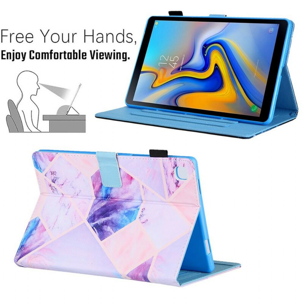 Flip Case voor Samsung Galaxy Tab A7 Lite Marmeren Geometrie Ontwerp