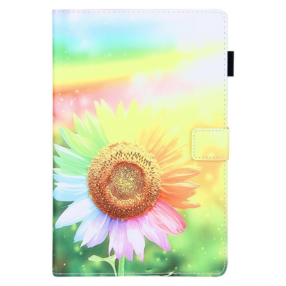 Leren Hoesje voor Samsung Galaxy Tab A7 Lite Bloemen In De Zon