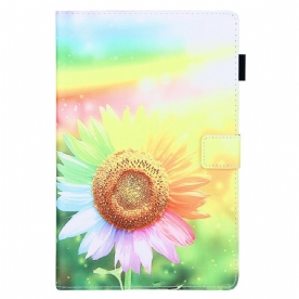 Leren Hoesje voor Samsung Galaxy Tab A7 Lite Bloemen In De Zon