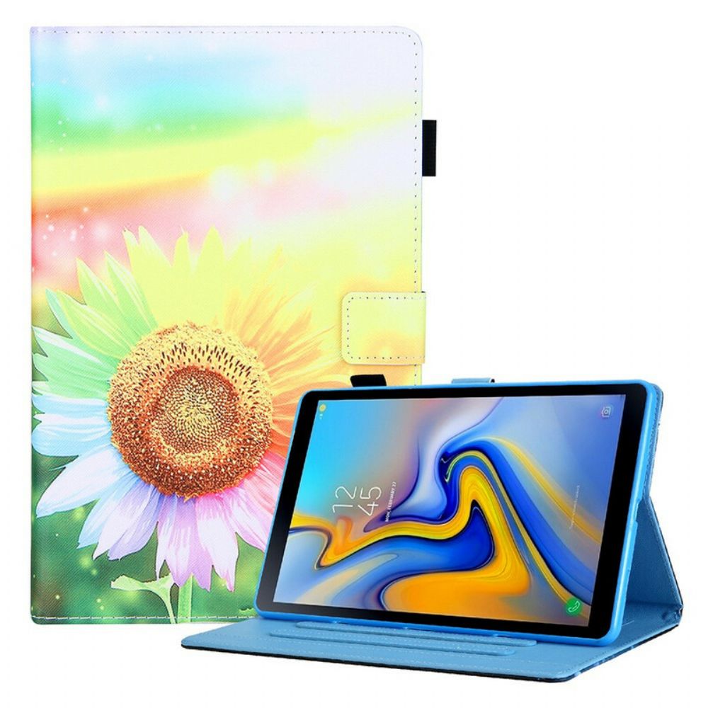 Leren Hoesje voor Samsung Galaxy Tab A7 Lite Bloemen In De Zon