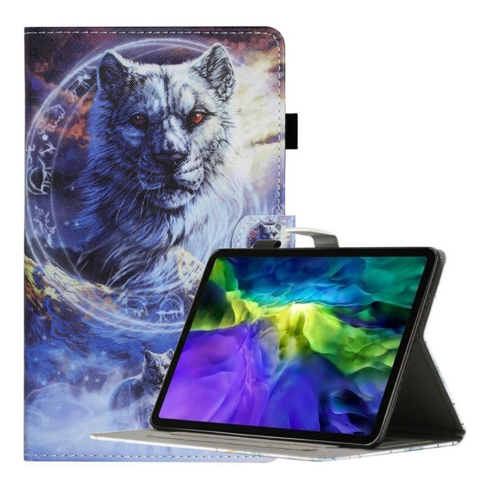 Leren Hoesje voor Samsung Galaxy Tab A7 Lite Wolf