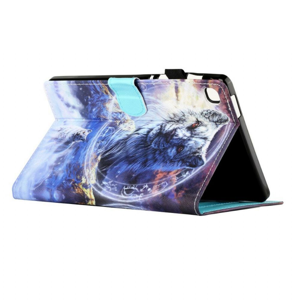 Leren Hoesje voor Samsung Galaxy Tab A7 Lite Wolf