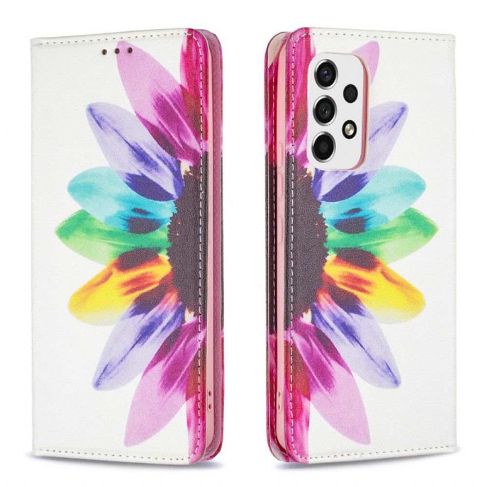 Bescherming Hoesje voor Samsung Galaxy A53 5G Folio-hoesje Aquarel Bloem