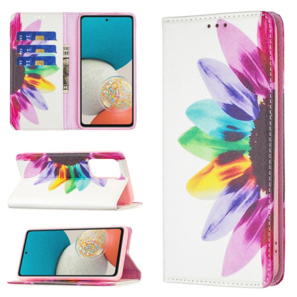 Bescherming Hoesje voor Samsung Galaxy A53 5G Folio-hoesje Aquarel Bloem