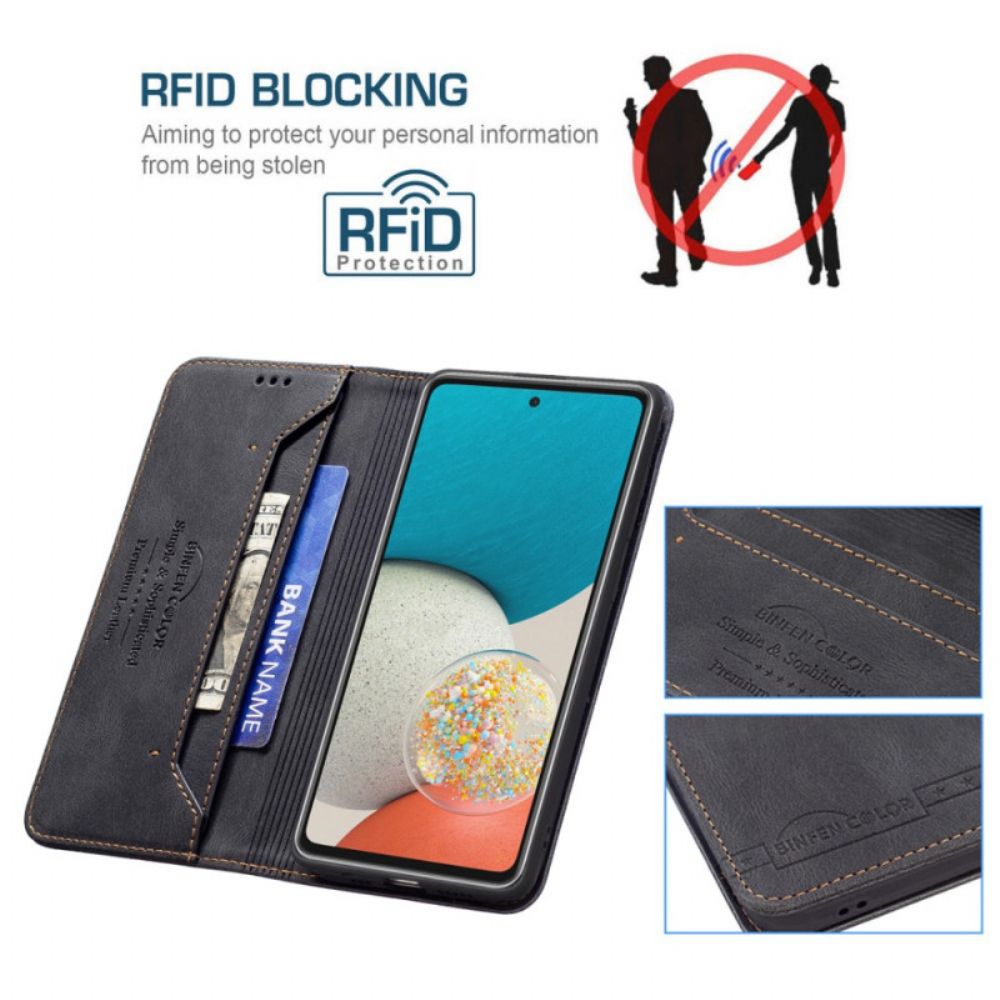 Bescherming Hoesje voor Samsung Galaxy A53 5G Folio-hoesje Rfid Couture Binfen-kleur