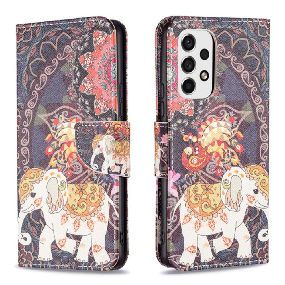 Folio-hoesje voor Samsung Galaxy A53 5G Indische Olifant