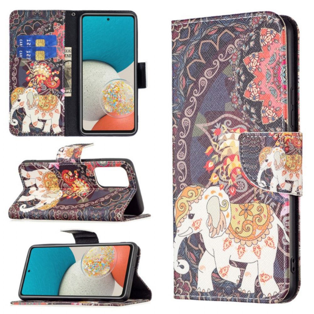 Folio-hoesje voor Samsung Galaxy A53 5G Indische Olifant