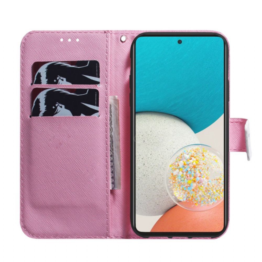 Folio-hoesje voor Samsung Galaxy A53 5G Oude Roze Bloem