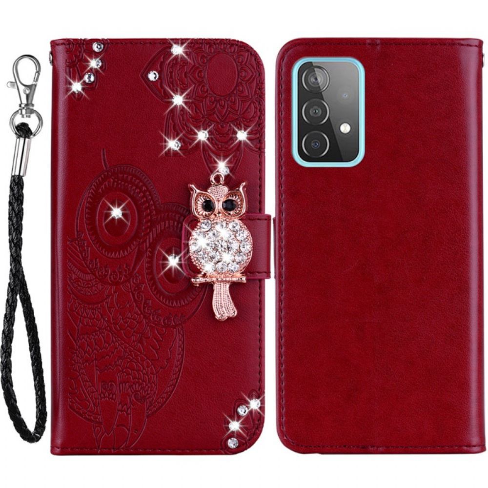 Folio-hoesje voor Samsung Galaxy A53 5G Uil Mandala En Charm