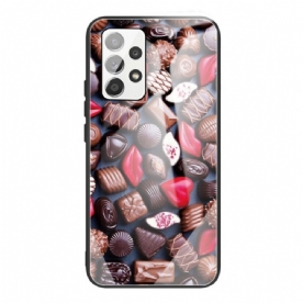 Hoesje voor Samsung Galaxy A53 5G Chocolade Gehard Glas