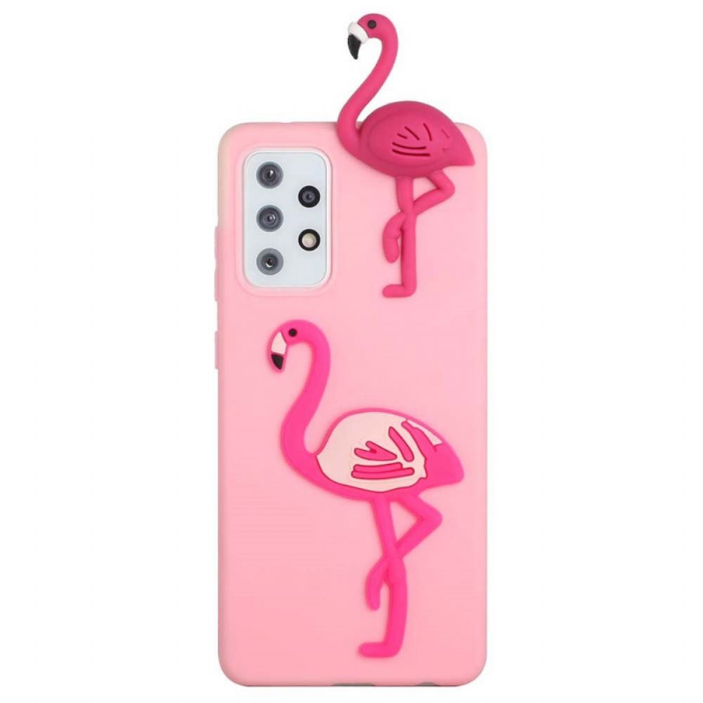 Hoesje voor Samsung Galaxy A53 5G Flamingo 3d