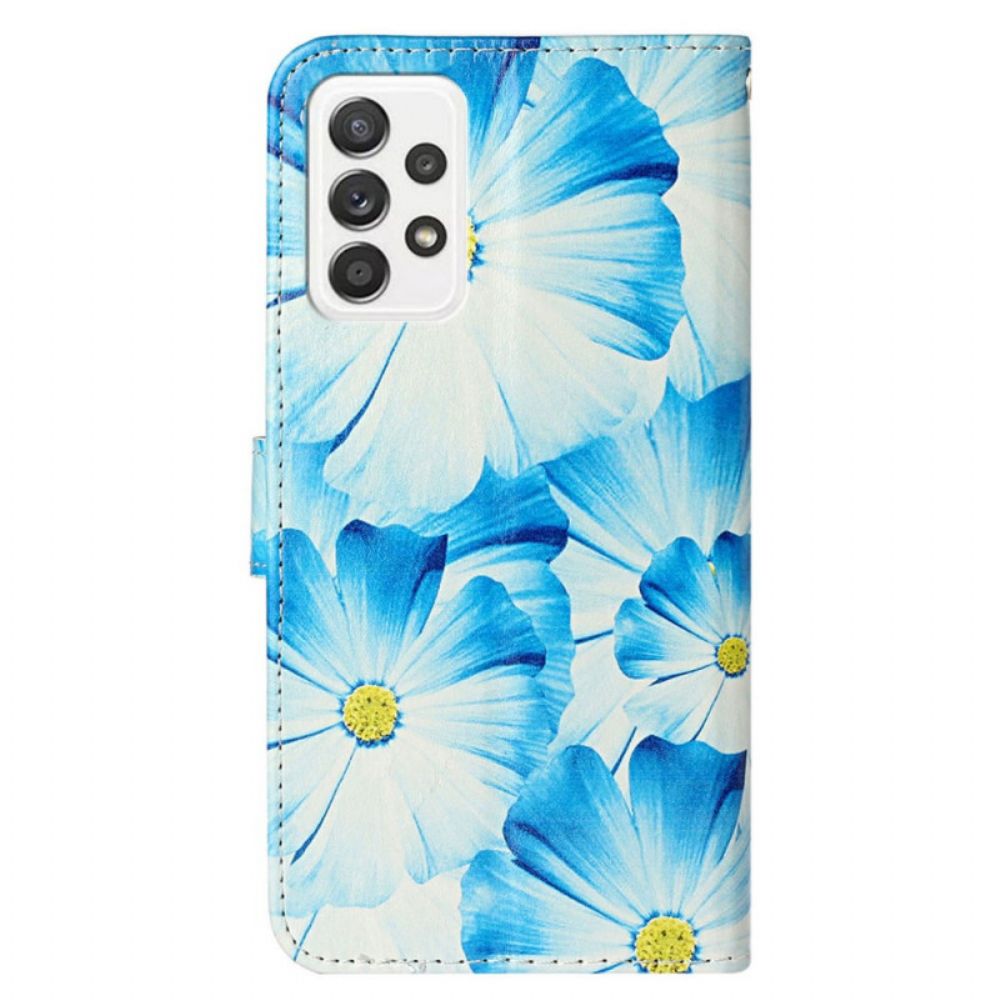 Leren Hoesje voor Samsung Galaxy A53 5G De Bloemenstijl