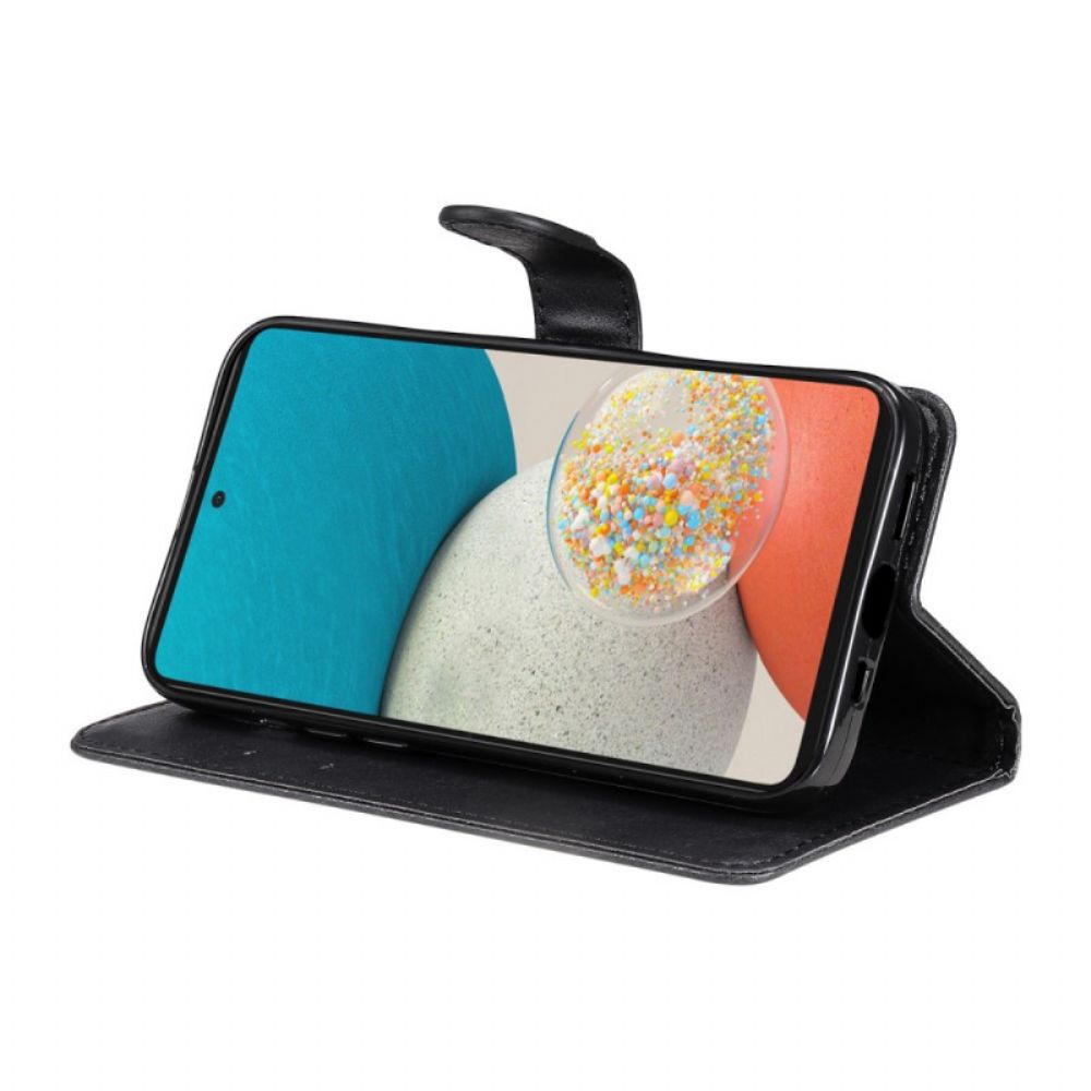 Leren Hoesje voor Samsung Galaxy A53 5G Met Ketting Effen Leerstijl Met Bandjes