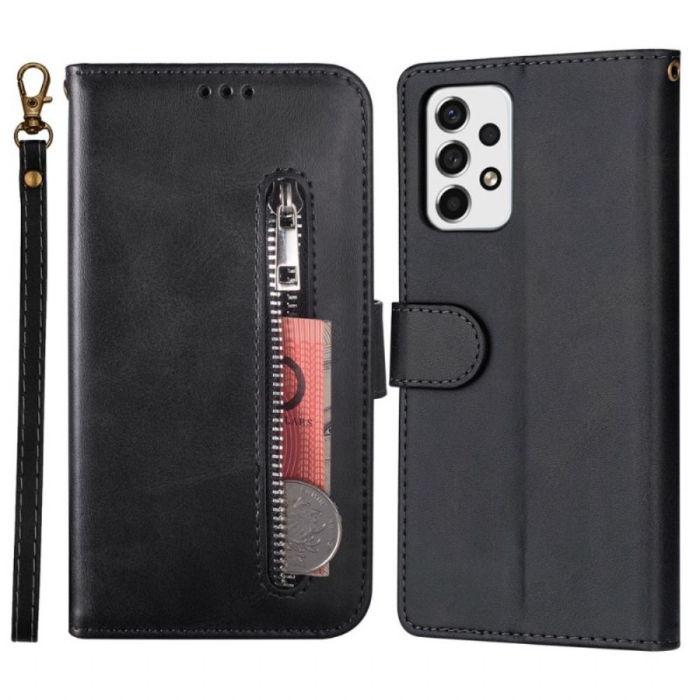 Leren Hoesje voor Samsung Galaxy A53 5G Portemonnee Met Lanyard