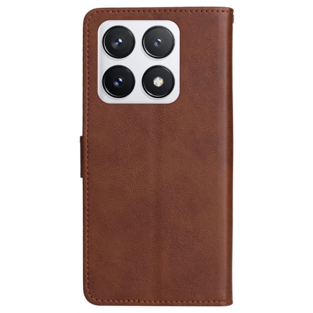 Bescherming Hoesje Xiaomi 14t Pro Effen Leereffect