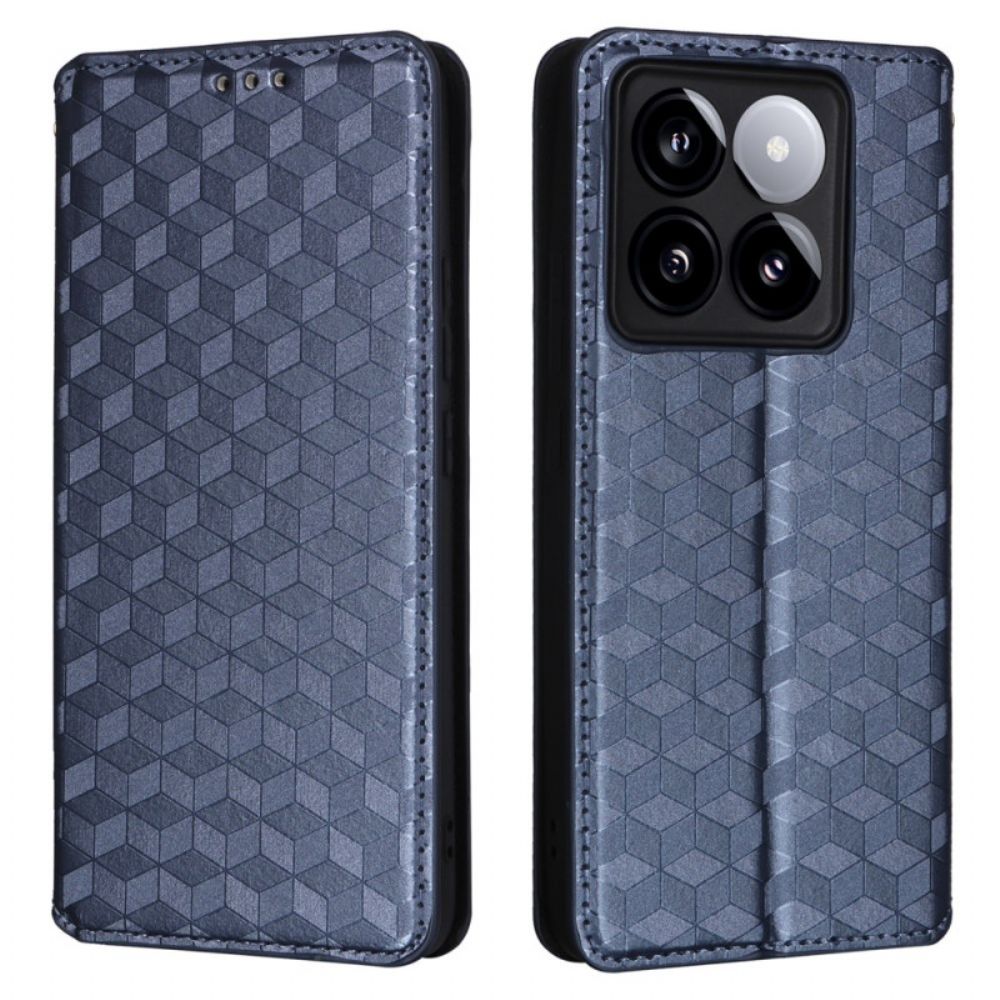 Folio-hoesje Xiaomi 14t Pro 3d-kubussen Bescherming Hoesje