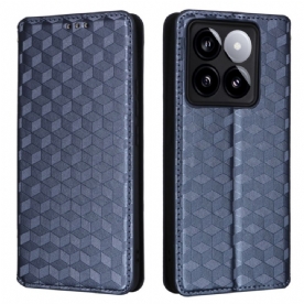 Folio-hoesje Xiaomi 14t Pro 3d-kubussen Bescherming Hoesje