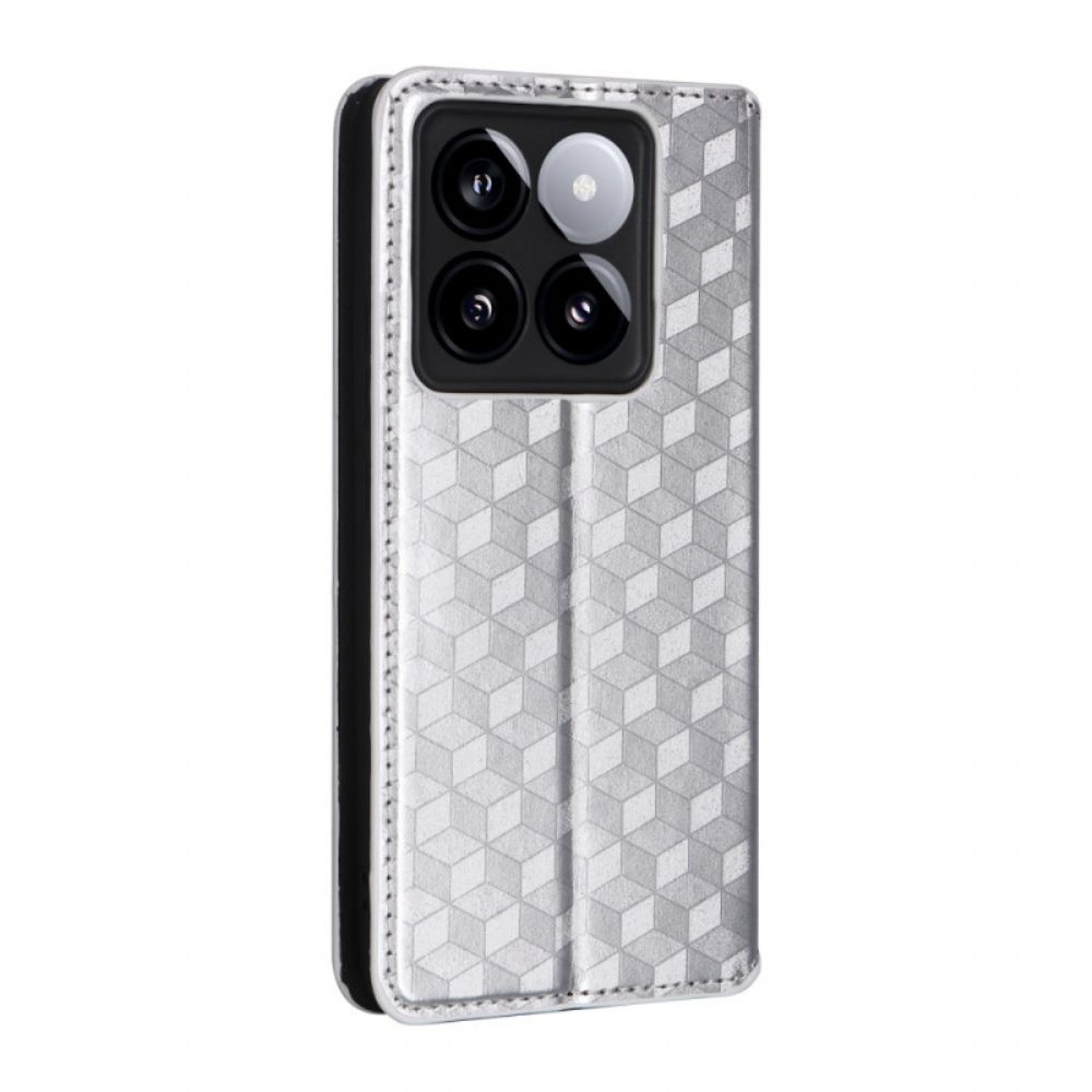 Folio-hoesje Xiaomi 14t Pro 3d-kubussen Bescherming Hoesje