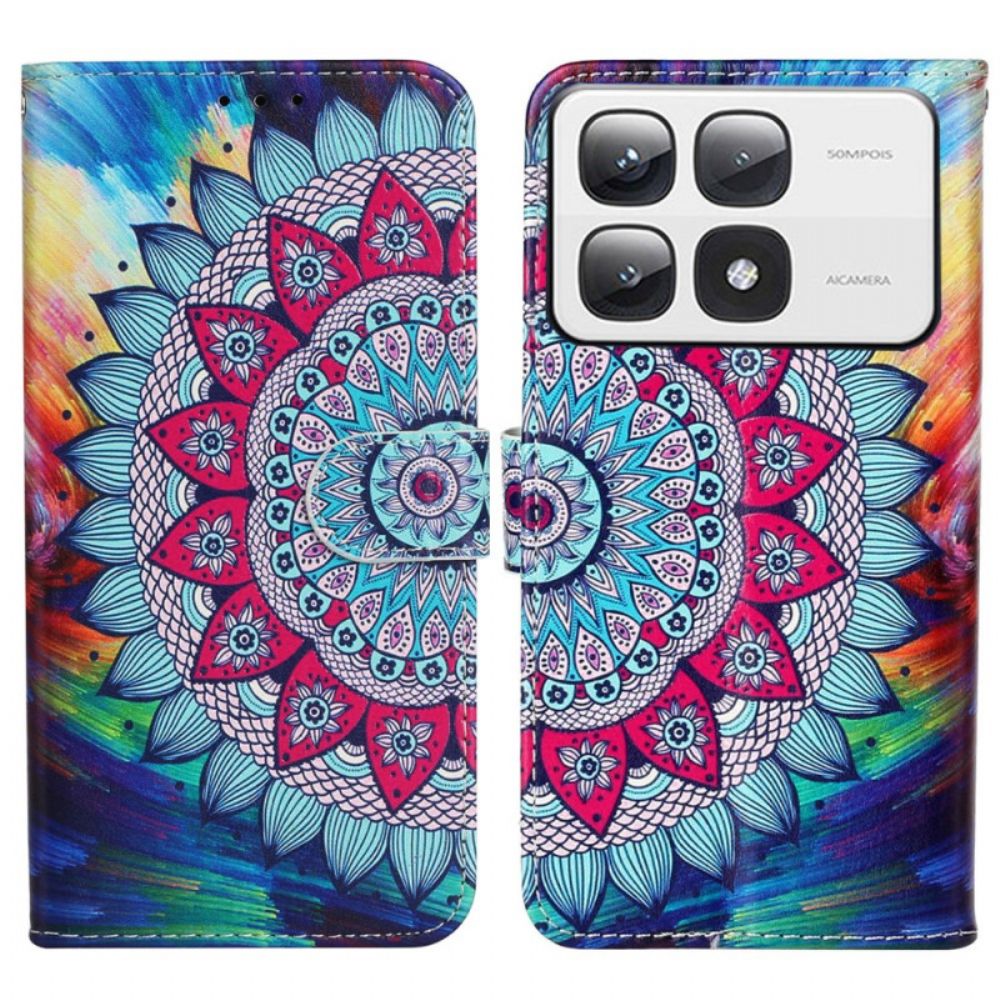 Folio-hoesje Xiaomi 14t Pro Telefoonhoesje Mandala-premium