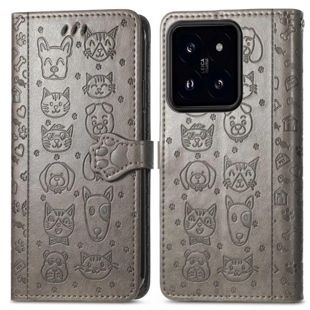 Folio-hoesje Xiaomi 14t Pro Telefoonhoesje Safaridieren