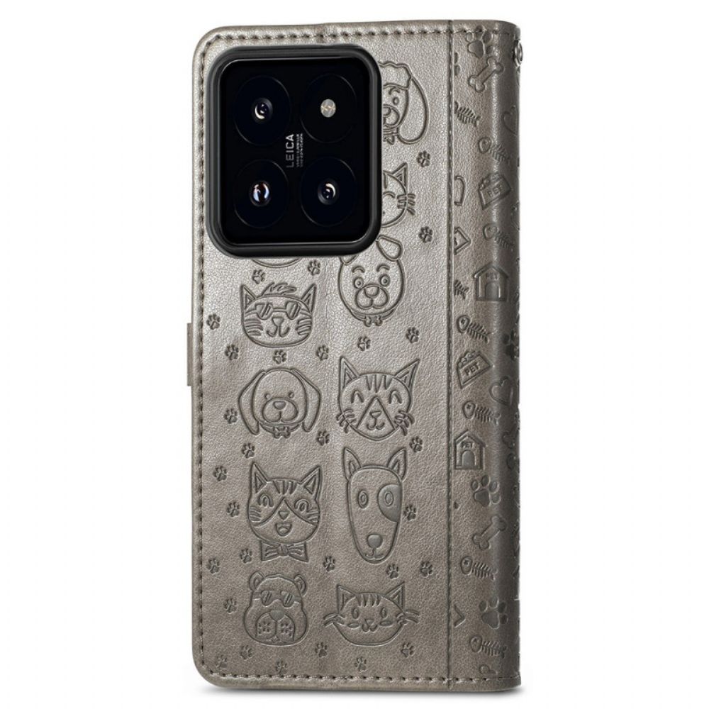 Folio-hoesje Xiaomi 14t Pro Telefoonhoesje Safaridieren