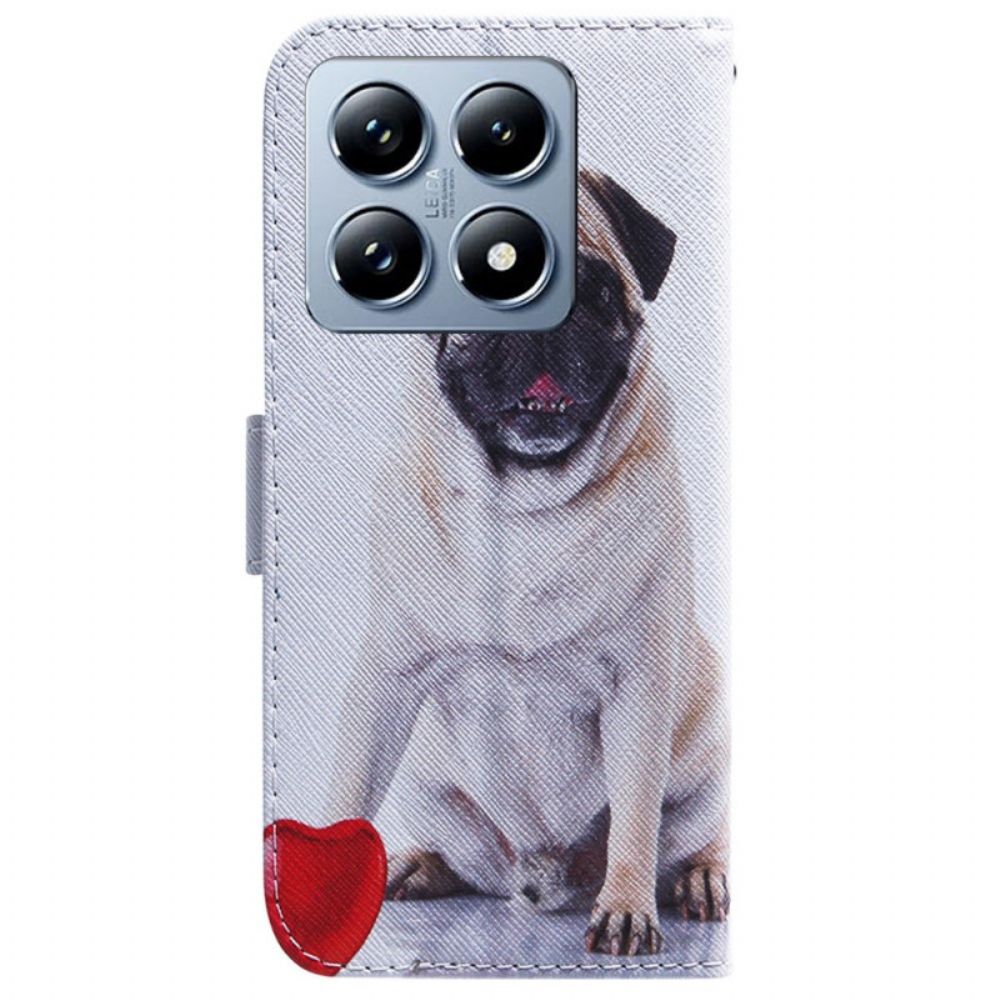 Leren Hoesje Voor Xiaomi 14t Pro Mopshond