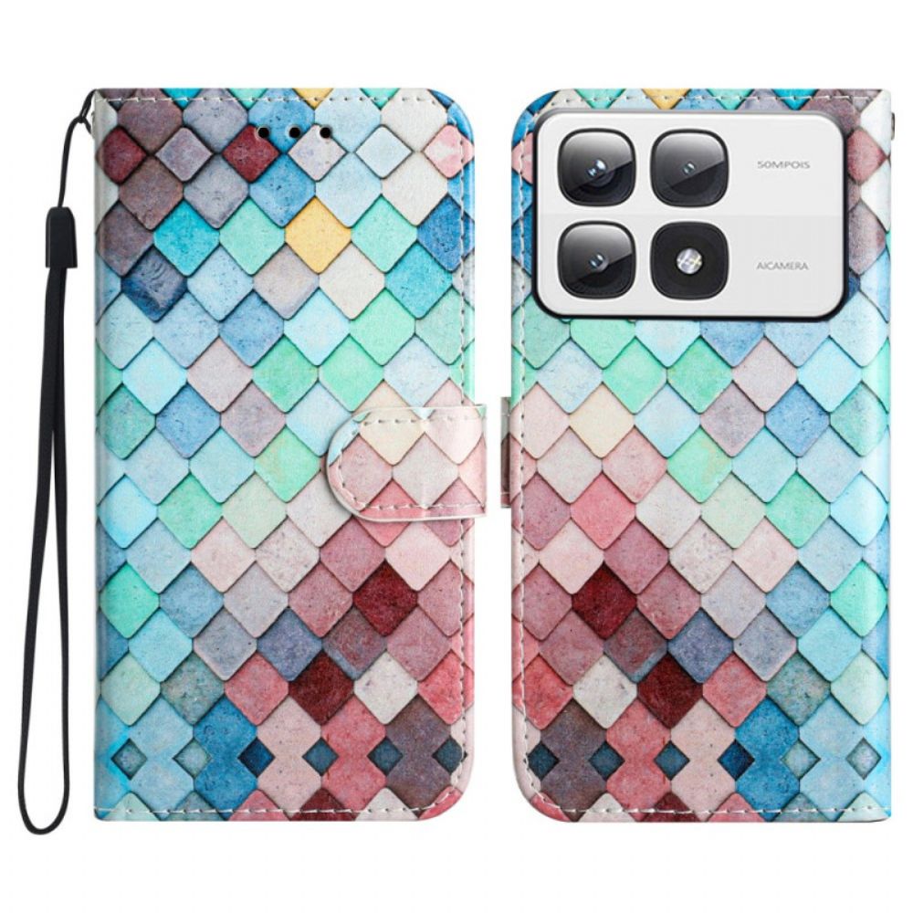 Leren Hoesje Voor Xiaomi 14t Pro Raster