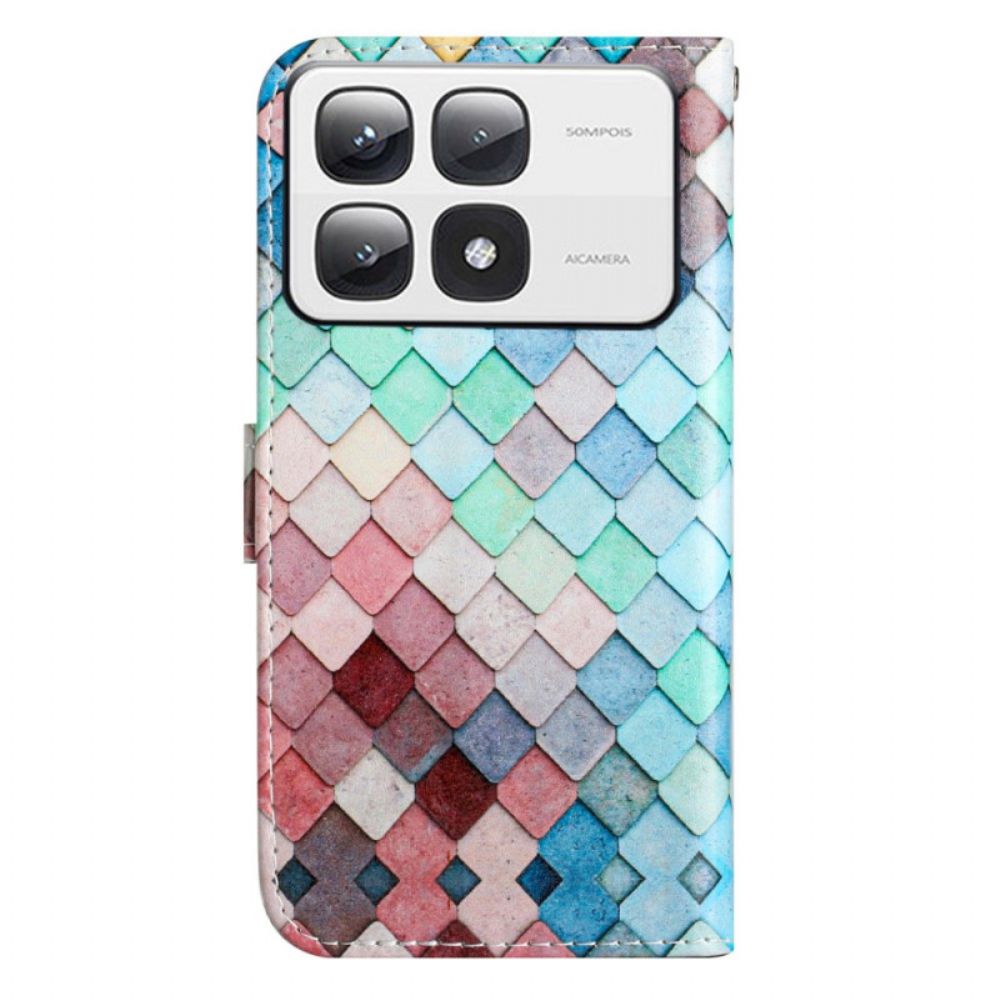 Leren Hoesje Voor Xiaomi 14t Pro Raster