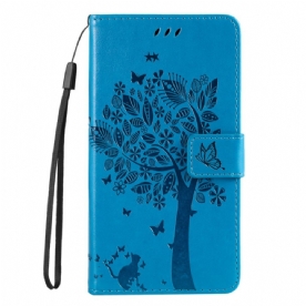 Leren Hoesje Xiaomi 14t Pro Kat- En Boompatroon