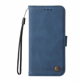 Leren Hoesje Xiaomi 14t Pro Suède Klinknageleffect Bescherming Hoesje