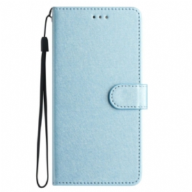 Leren Hoesje Xiaomi 14t Pro Zijden Textuur Met Bandjes Bescherming Hoesje