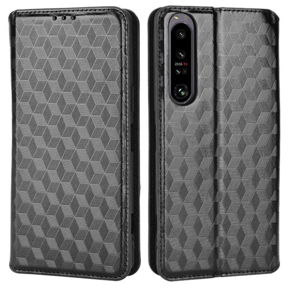 Bescherming Hoesje voor Sony Xperia 1 IV Folio-hoesje 3d-kubussen