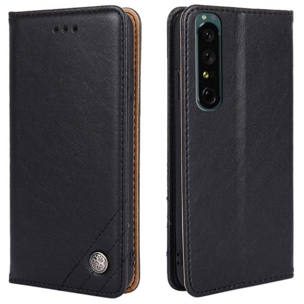 Bescherming Hoesje voor Sony Xperia 1 IV Folio-hoesje Decoratieve Klinknagel