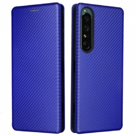 Bescherming Hoesje voor Sony Xperia 1 IV Folio-hoesje Koolstofvezeltextuur