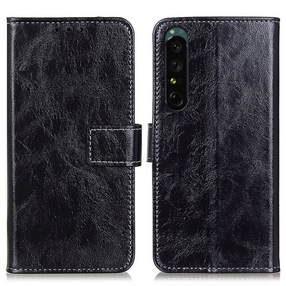 Folio-hoesje voor Sony Xperia 1 IV Glanzende Naden