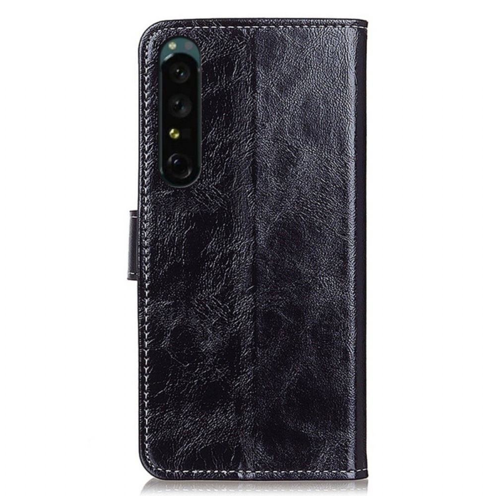 Folio-hoesje voor Sony Xperia 1 IV Glanzende Naden