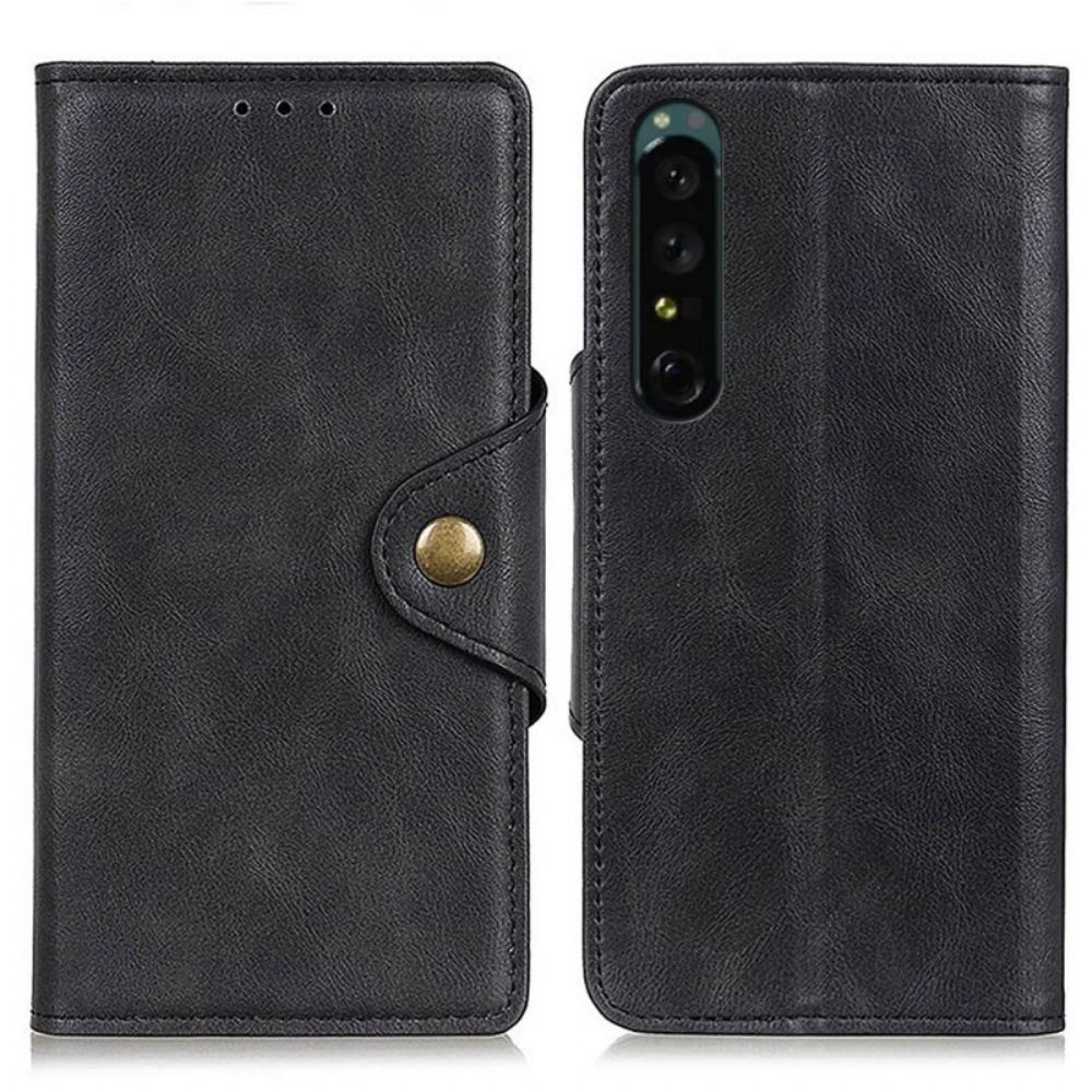 Folio-hoesje voor Sony Xperia 1 IV Knoop Van Kunstleer