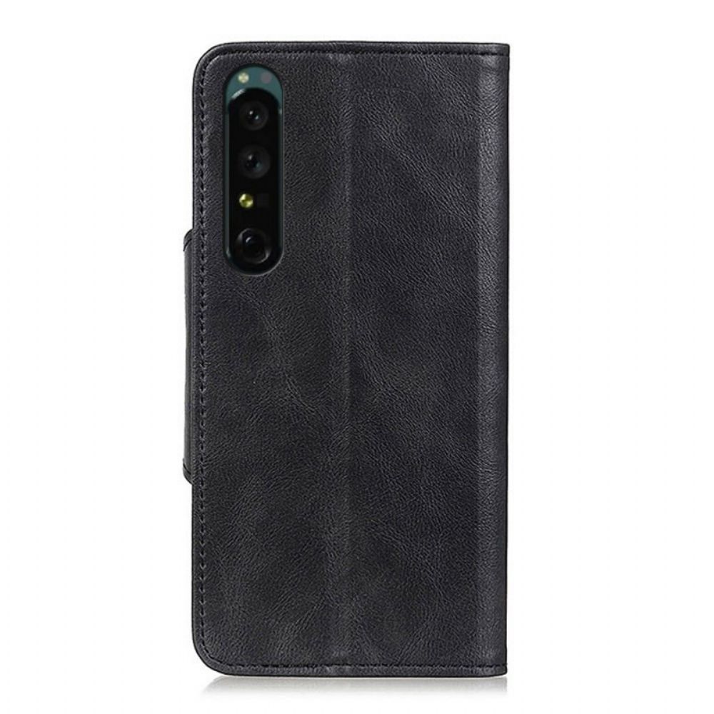 Folio-hoesje voor Sony Xperia 1 IV Knoop Van Kunstleer