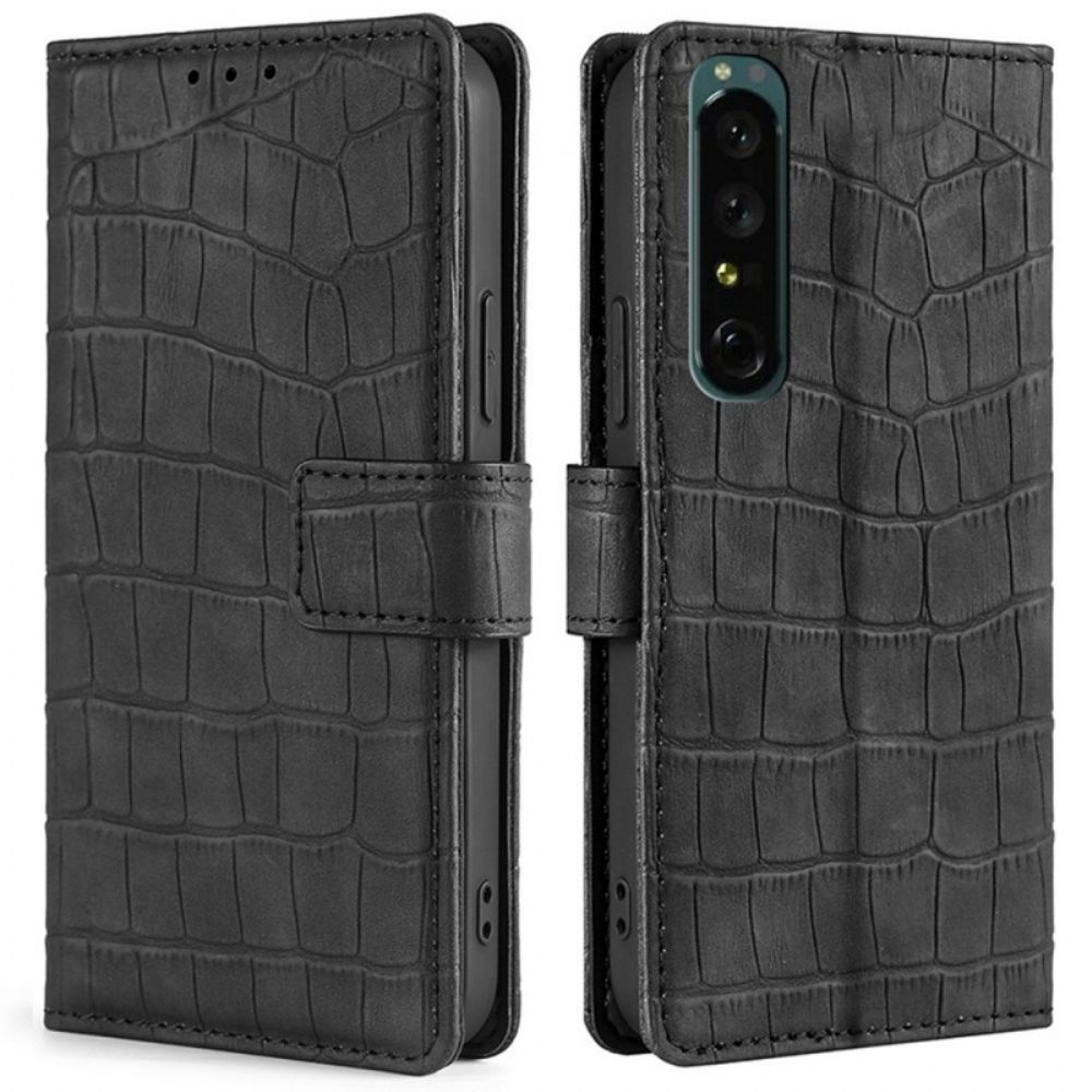 Folio-hoesje voor Sony Xperia 1 IV Krokodillenstijl