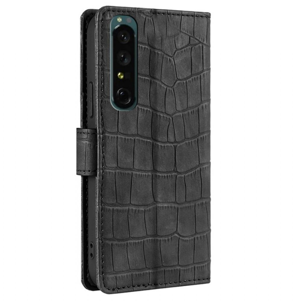 Folio-hoesje voor Sony Xperia 1 IV Krokodillenstijl