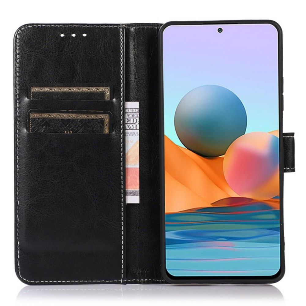 Folio-hoesje voor Sony Xperia 1 IV Leren Stijl Zichtbare Stiksels