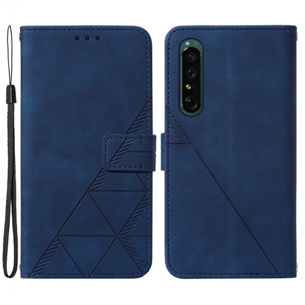 Folio-hoesje voor Sony Xperia 1 IV Met Ketting Banddriehoeken