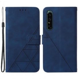 Folio-hoesje voor Sony Xperia 1 IV Met Ketting Banddriehoeken