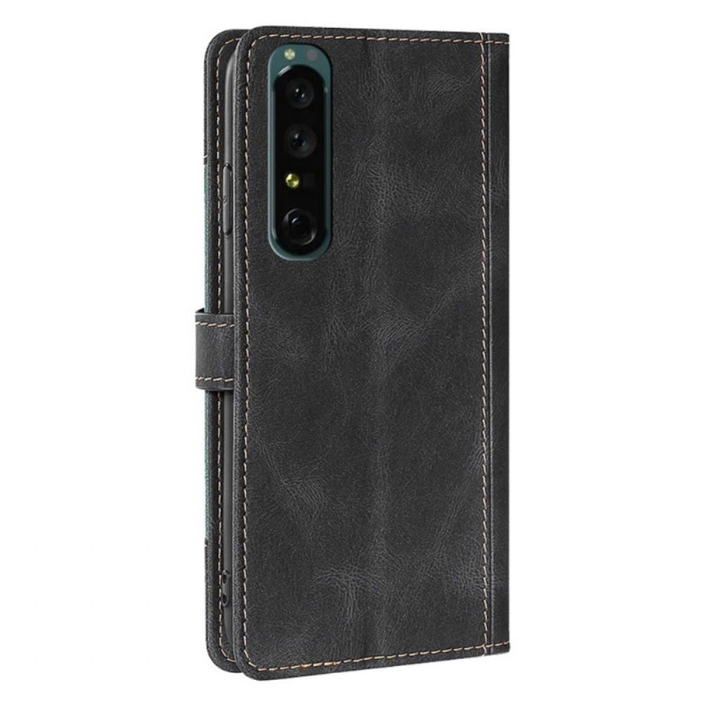 Folio-hoesje voor Sony Xperia 1 IV Tweekleurige Bloemen