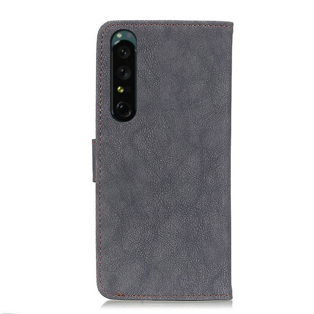 Folio-hoesje voor Sony Xperia 1 IV Vintage Splitleer Khazneh