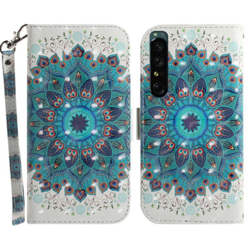 Leren Hoesje voor Sony Xperia 1 IV Met Ketting Band Mandala