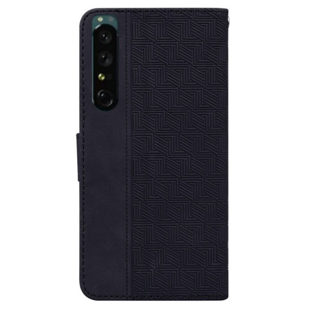 Leren Hoesje voor Sony Xperia 1 IV Met Ketting Stringpatroon