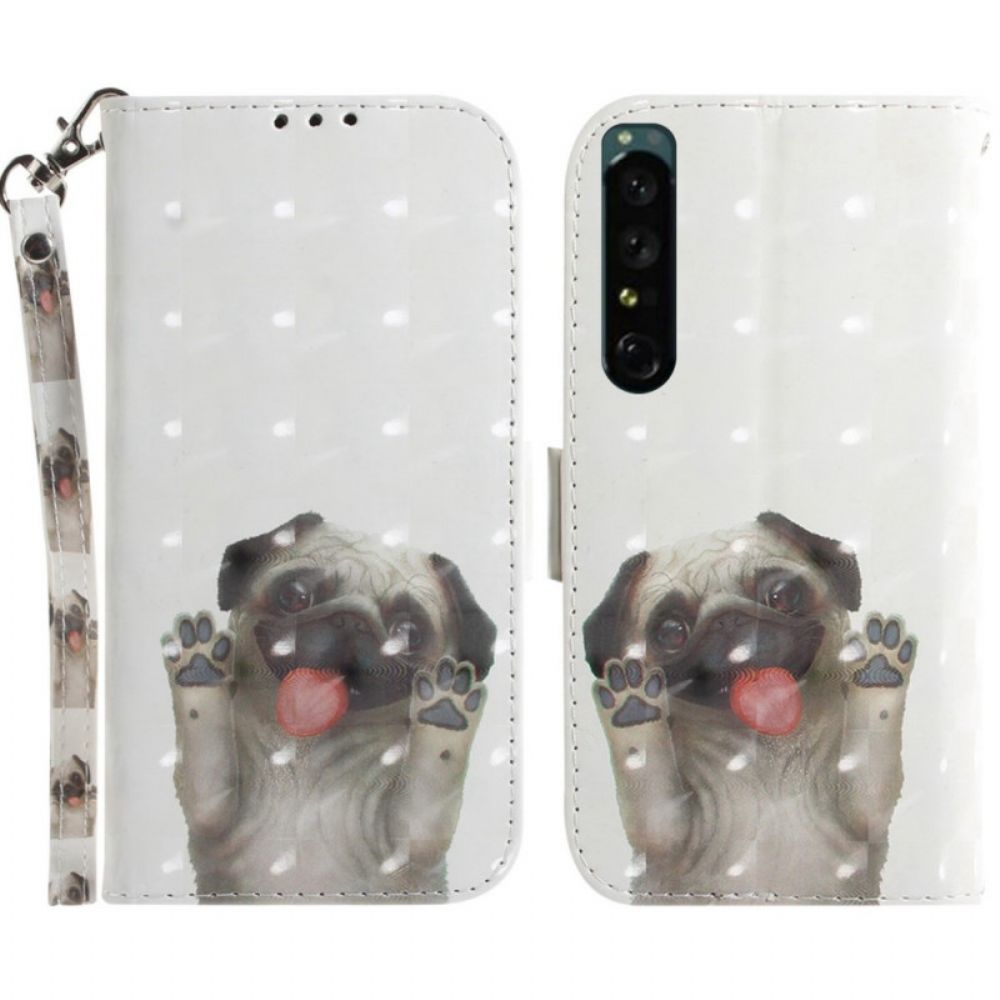 Leren Hoesje voor Sony Xperia 1 IV Met Ketting Thong Hond