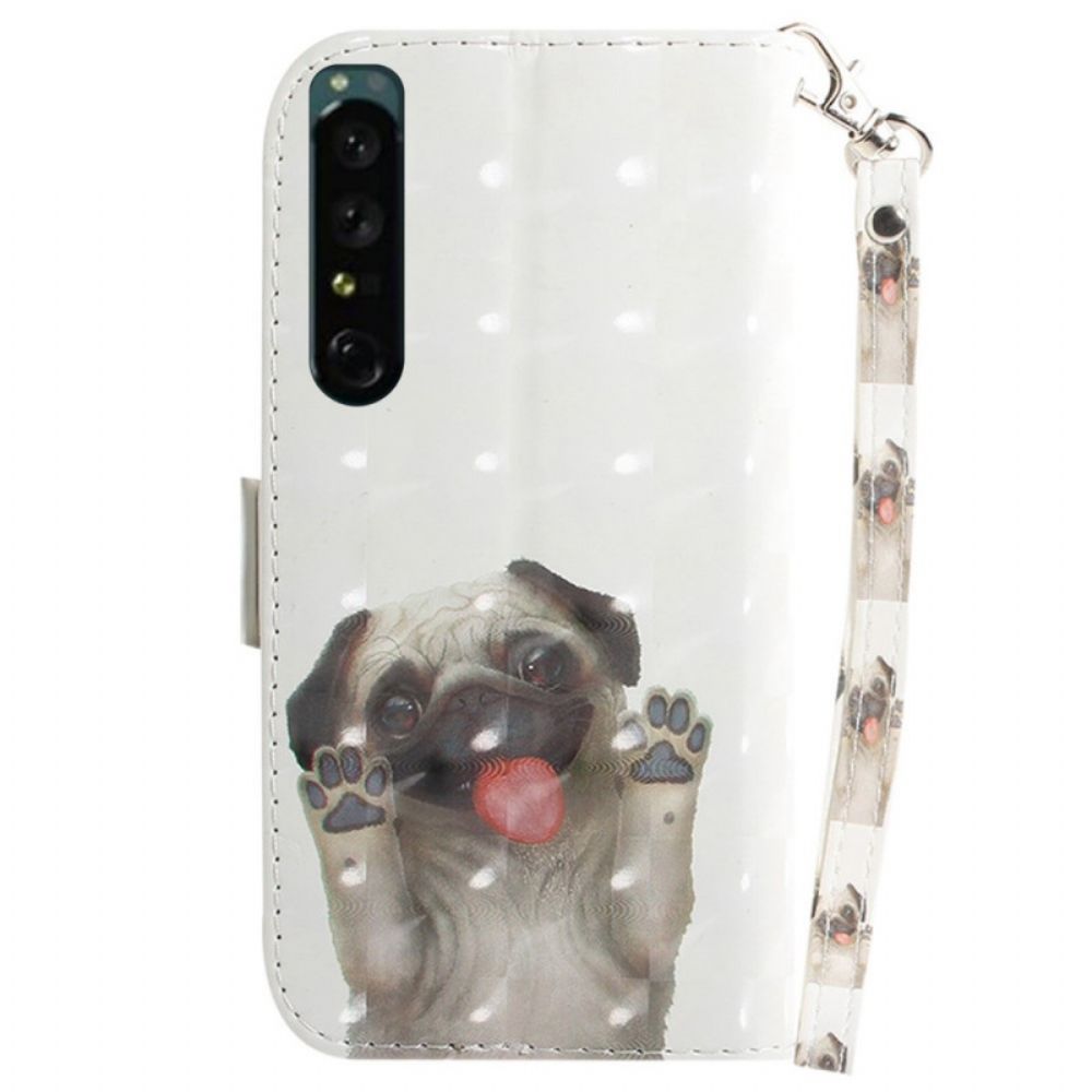 Leren Hoesje voor Sony Xperia 1 IV Met Ketting Thong Hond