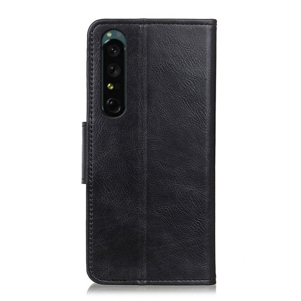 Leren Hoesje voor Sony Xperia 1 IV Omkeerbare Sluiting In Leerstijl